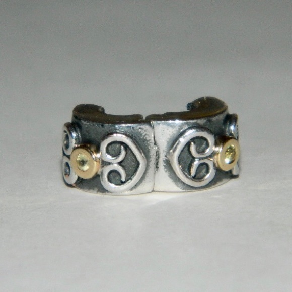 Pandora 14k Double Heart Peridot Clip Charm - Picture 2 of 4